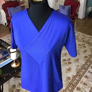 Royal blue v neck top